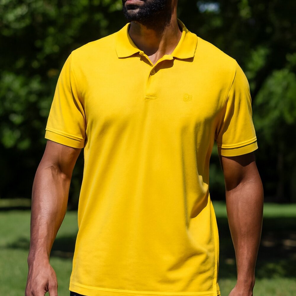 IZOD Perform-X Golf Polo Men L Yellow Short Sleeve Outdoor Preppy 1/4 Button Y2K